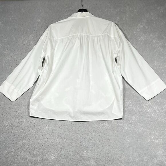 Whyci YC Milano Embroidered Top Sz 42 or Small White 3/4 Sleeve Made In Italy - Picture 10 of 14